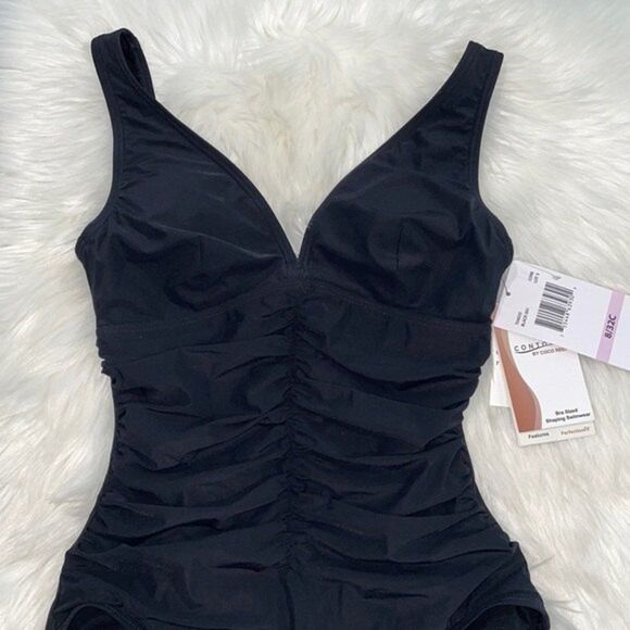 Contours Keepsake Solitaire V-Neck One Piece Swimsuit Sz 8/ 32C - Picture 6 of 16